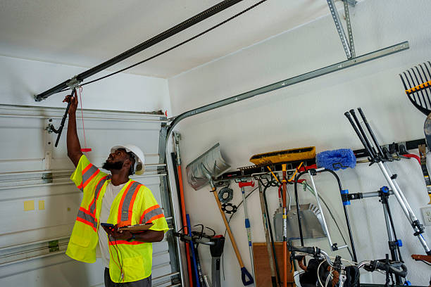 Professional Garage Door Installation technician working in White Settlement, TX